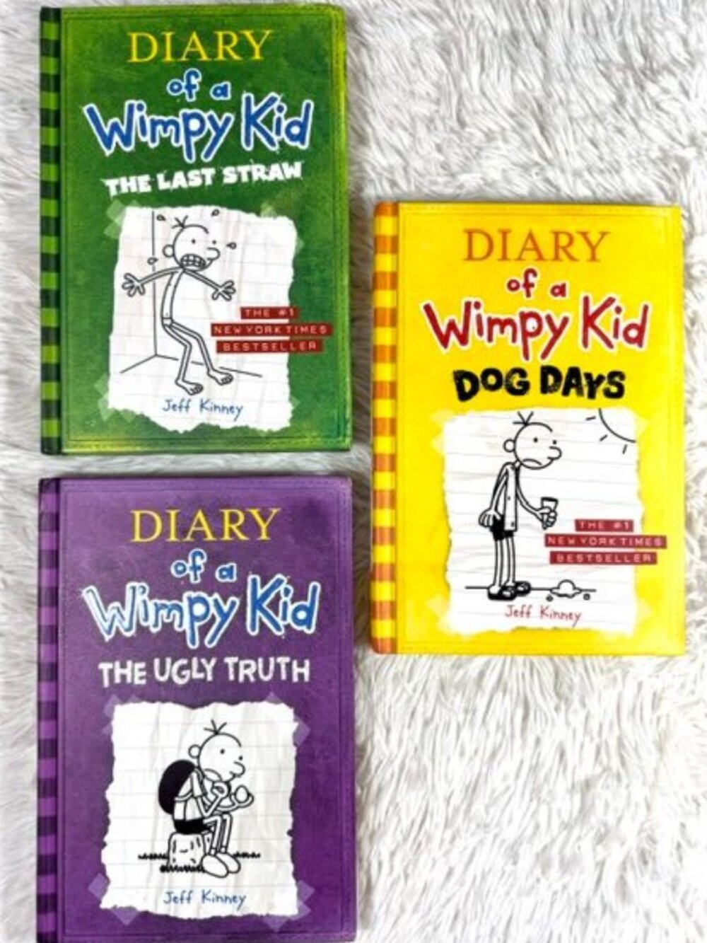Set of 3 Diary of a Wimpy Kid The Last Straw #3 Dog Days #4 The Ugly Truth #5